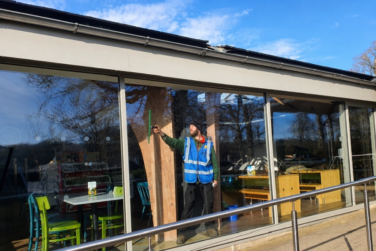 C&D Services cleaning specialist estate windows at Longleat
