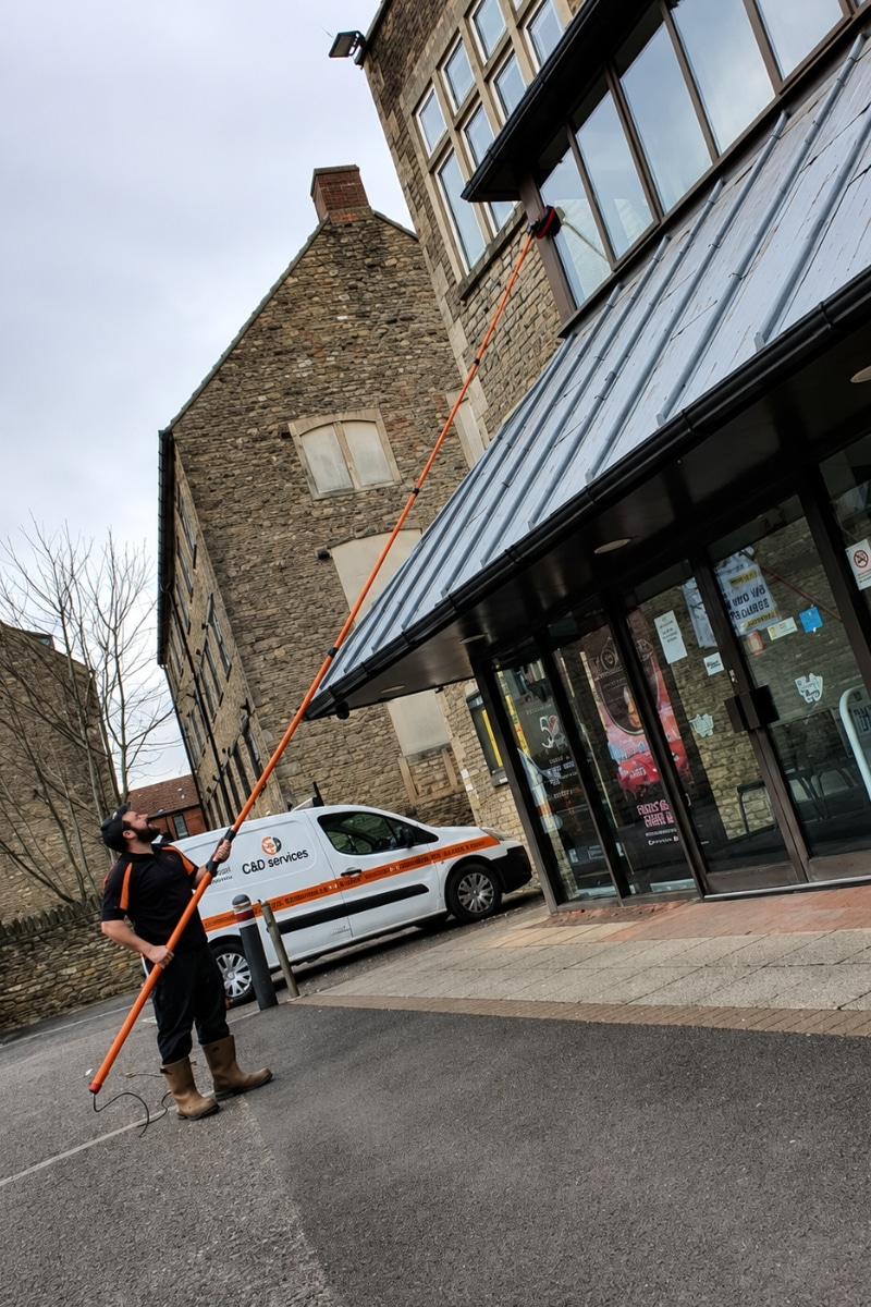 C&D Services external window cleaning at Frome Memorial Theatre